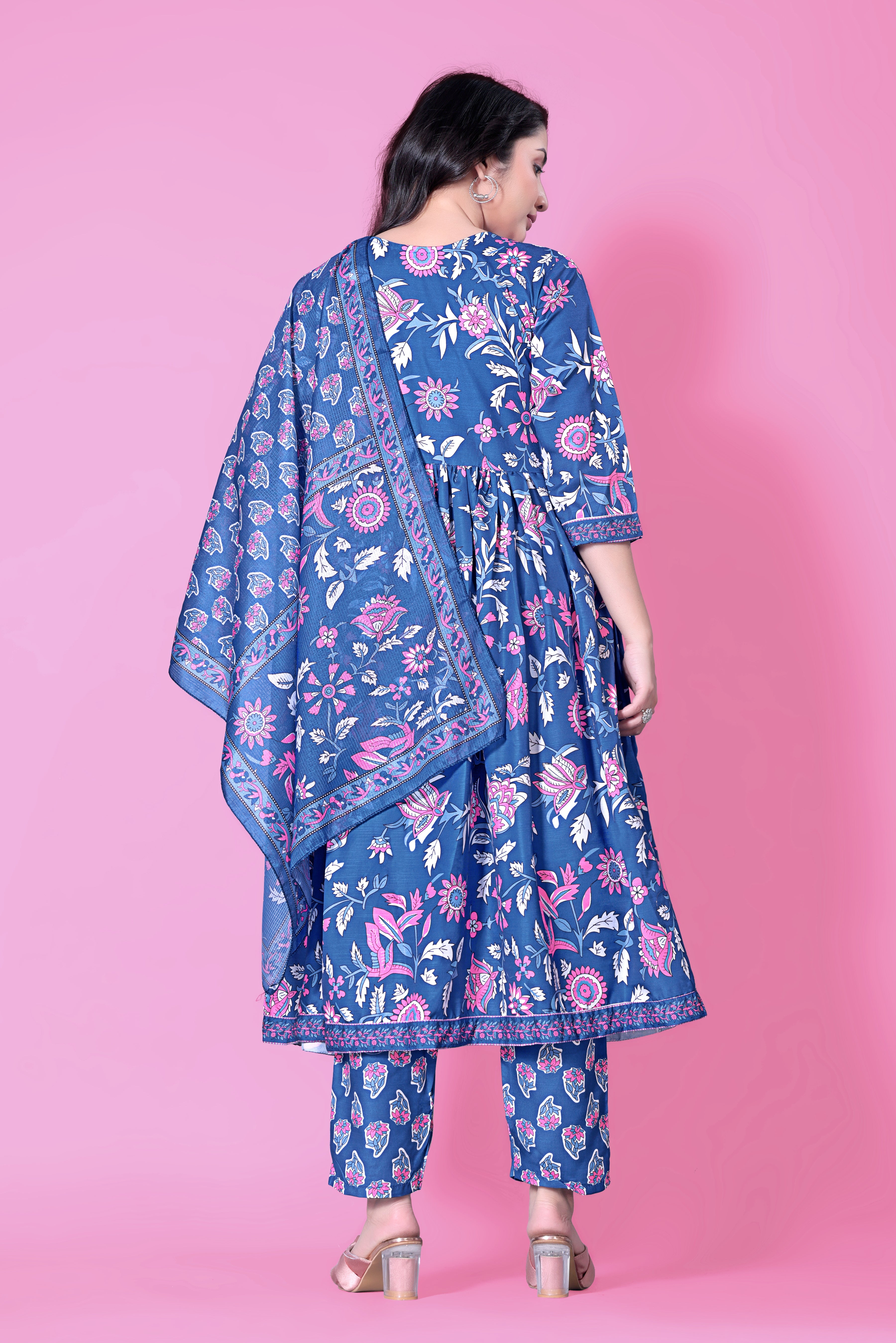 Perna Cotton Kurtis Women's Printed Pattern Cotton Kurti with Pant kurta set (cotton)