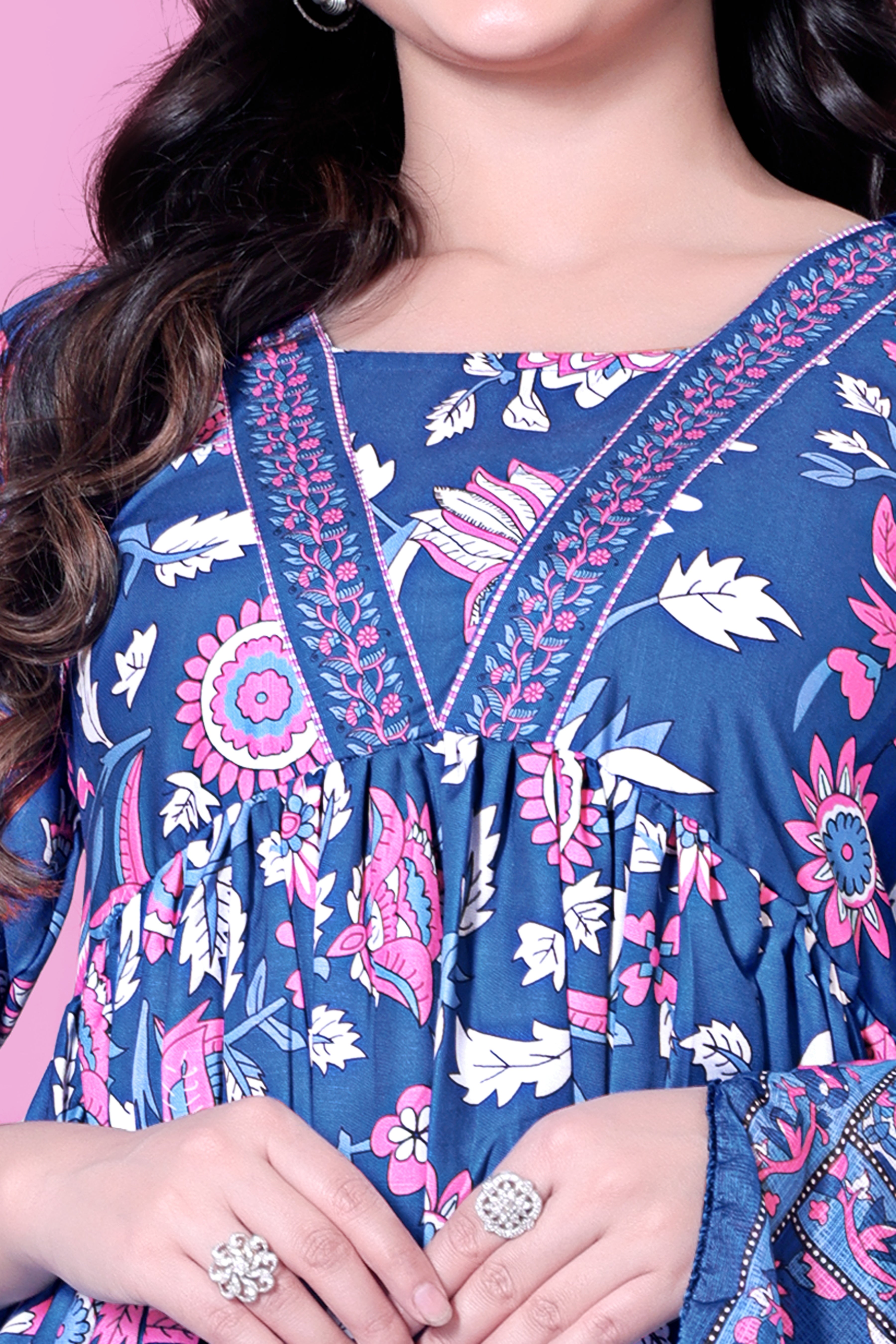 Perna Cotton Kurtis Women's Printed Pattern Cotton Kurti with Pant kurta set (cotton)