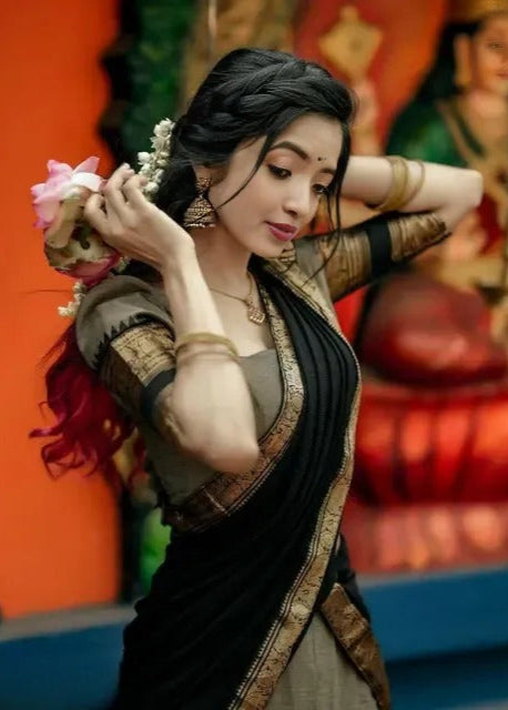 Lehenga in Natural Crape Paired with a Traditional  Dupatta (cotton)