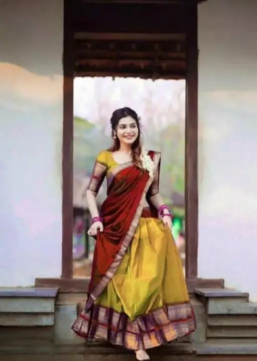 Lehenga in Natural Crape Paired with a Traditional  Dupatta (cotton)