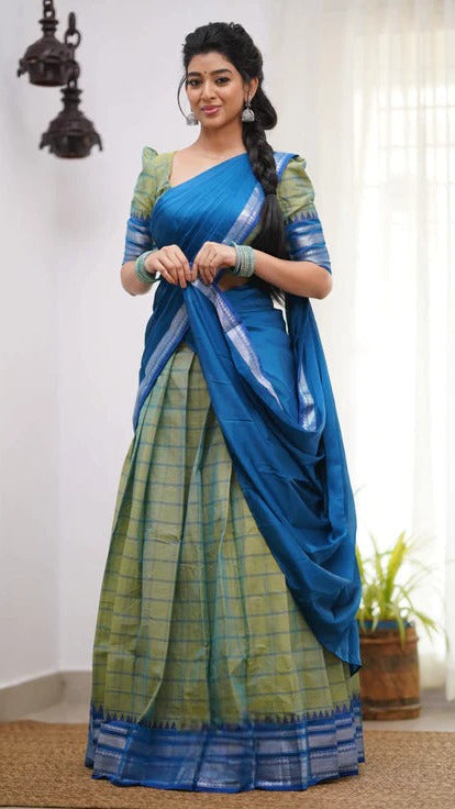 Lehenga in Natural Crape Paired with a Traditional  Dupatta (cotton)