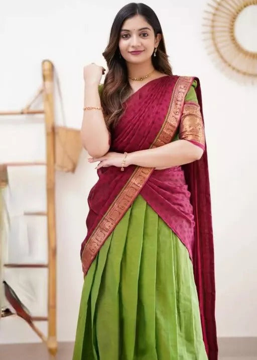 Lehenga in Natural Crape Paired with a Traditional  Dupatta(cotton)