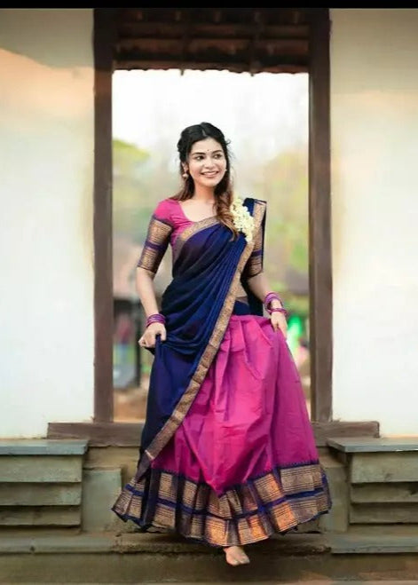 Lehenga in Natural Crape Paired with a Traditional  Dupatta(cotton)